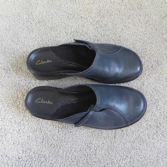 Clarks womens mules/shoes size 7 green leather Velcro #35724 MADE IN BRAZIL - Picture 6 of 12